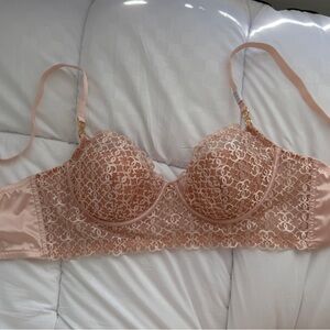 NEW Elegant Lace Guess Underwire Bra satin nude